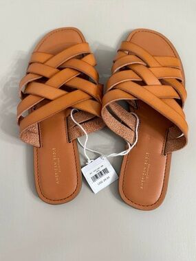American Eagle Outfitters Cognac Braided Slide Sandals